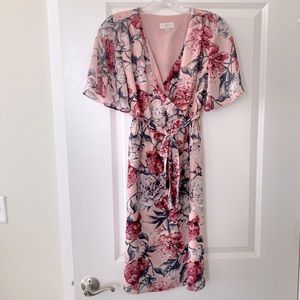 NWOT Loft dress pink floral - size XS